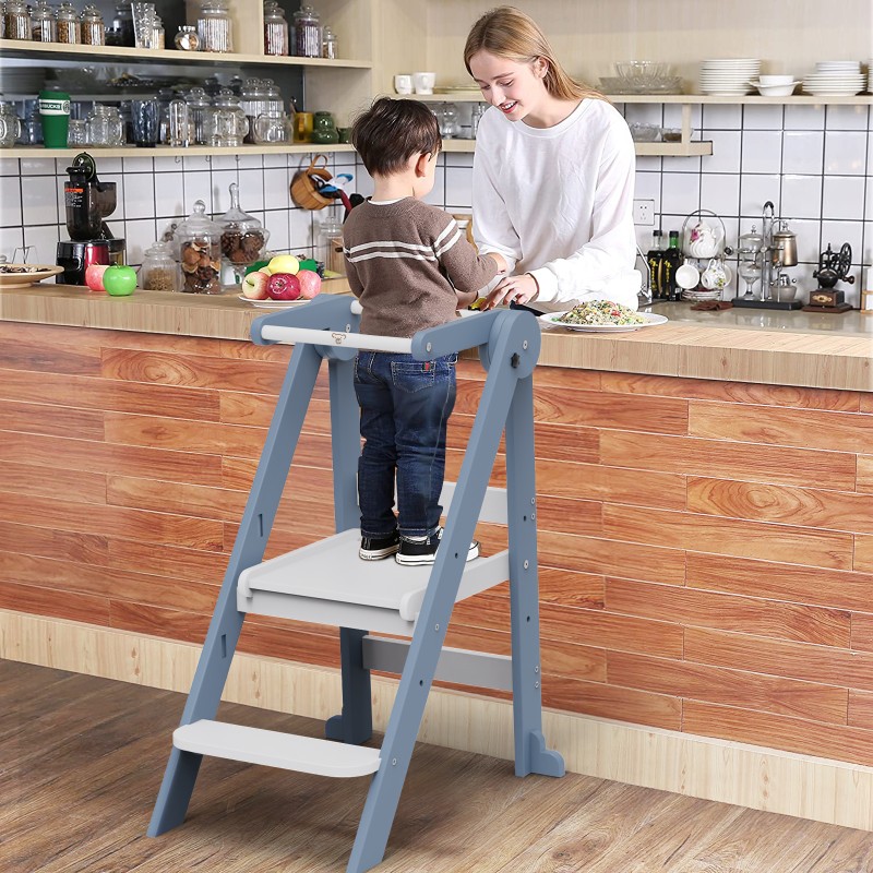 Foldable Toddler Kitchen Stool Helper 