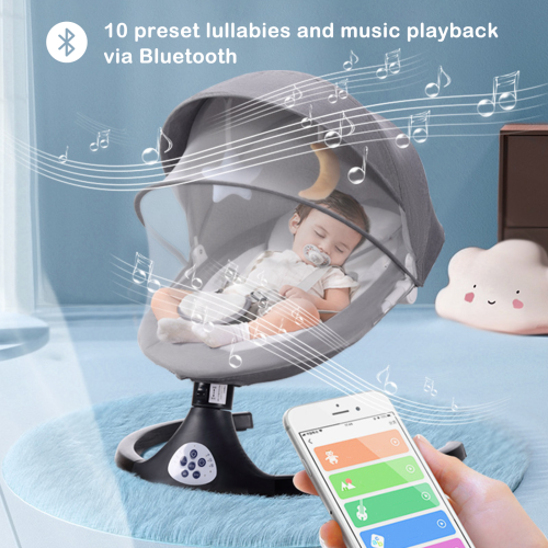 G TALECO GEAR Baby Swing for Infants, Electric Baby Bouncer with 5 Speeds, Portable Baby Rocker for Indoor and Outdoor, Bluetooth Remote Control